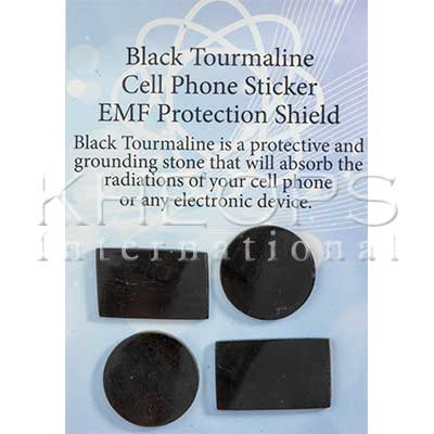 LibrairieRacines BLACK TOURMALINE-PROTECTIVE PLATE FOR CELL PHONE(SET 4) / TOURMALINE NOIRE-PLAQUE PROTECTRICE POUR CELLULAIRE(ENS.4)